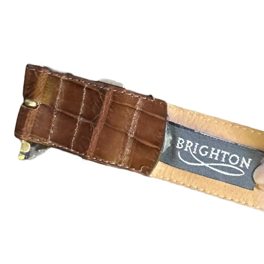 Brighton Brown Faux Alligator Vintage Belt